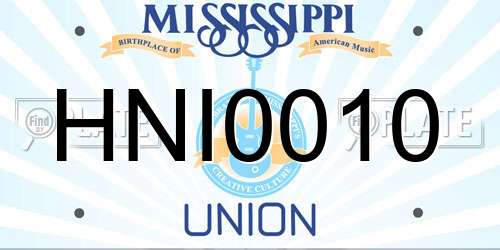 HNI0010 Mississippi License Plate