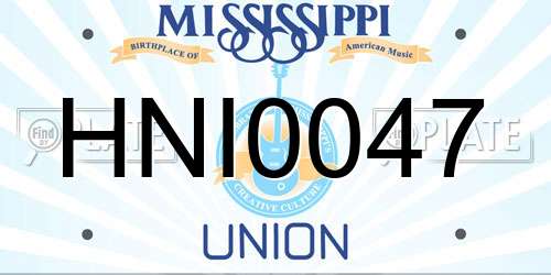 HNI0047 Mississippi License Plate