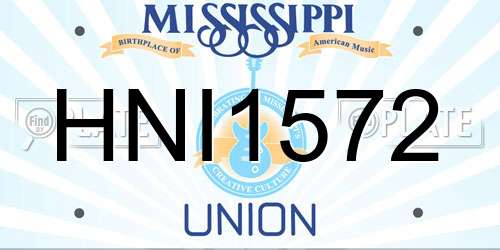 HNI1572 Mississippi License Plate