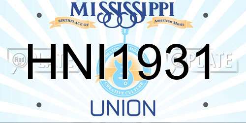 HNI1931 Mississippi License Plate