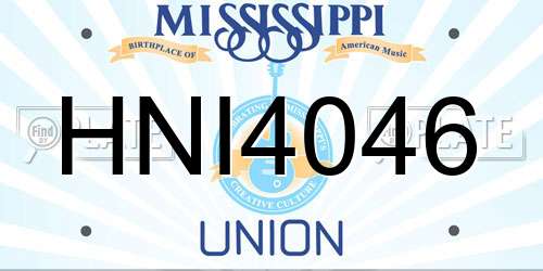HNI4046 Mississippi License Plate