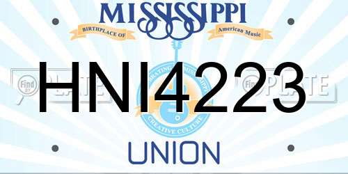HNI4223 Mississippi License Plate
