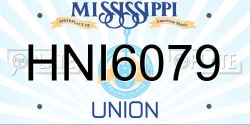 HNI6079 Mississippi License Plate