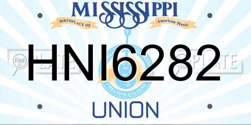 HNI6282 Mississippi License Plate
