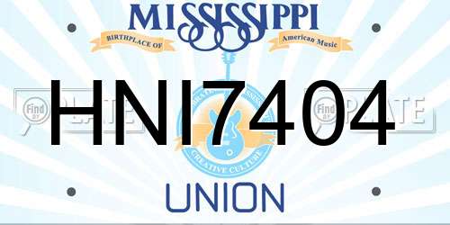 HNI7404 Mississippi License Plate