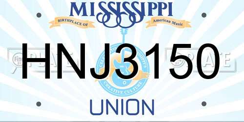 HNJ3150 Mississippi License Plate