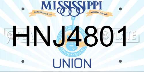 HNJ4801 Mississippi License Plate