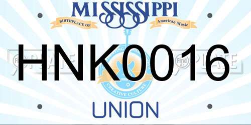 HNK0016 Mississippi License Plate