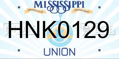 HNK0129 Mississippi License Plate