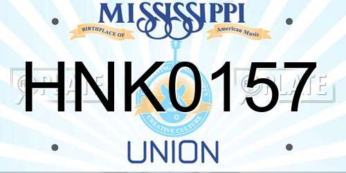 HNK0157 Mississippi License Plate