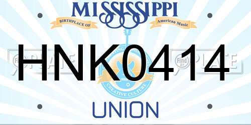 HNK0414 Mississippi License Plate