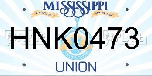 HNK0473 Mississippi License Plate