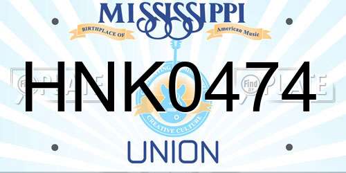 HNK0474 Mississippi License Plate
