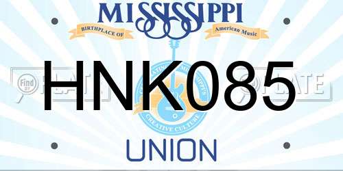 HNK085 Mississippi License Plate