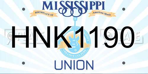 HNK1190 Mississippi License Plate
