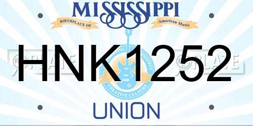 HNK1252 Mississippi License Plate