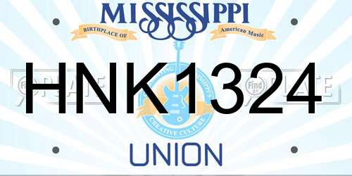 HNK1324 Mississippi License Plate