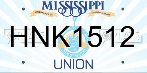 HNK1512 Mississippi License Plate