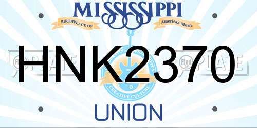 HNK2370 Mississippi License Plate