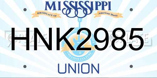 HNK2985 Mississippi License Plate