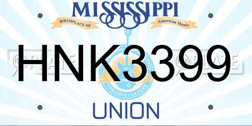 HNK3399 Mississippi License Plate