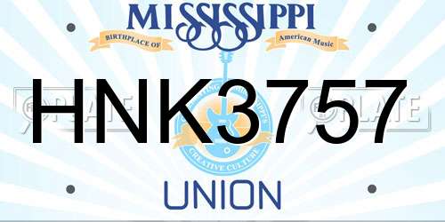 HNK3757 Mississippi License Plate