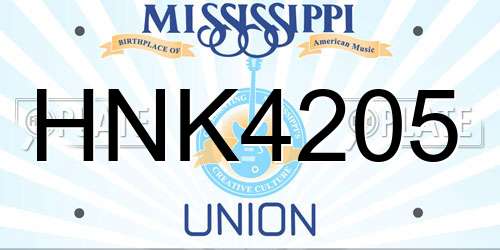 HNK4205 Mississippi License Plate