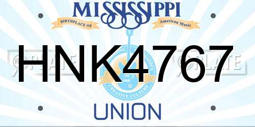HNK4767 Mississippi License Plate