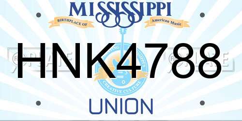 HNK4788 Mississippi License Plate