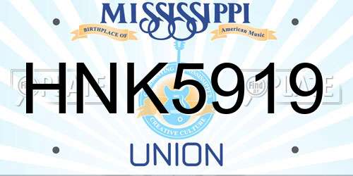 HNK5919 Mississippi License Plate