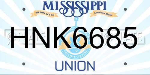 HNK6685 Mississippi License Plate