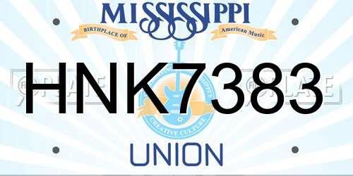 HNK7383 Mississippi License Plate