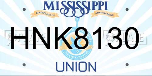 HNK8130 Mississippi License Plate