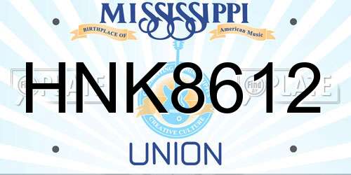 HNK8612 Mississippi License Plate