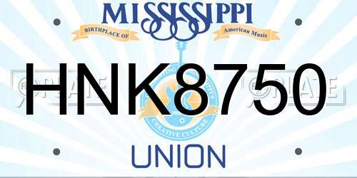 HNK8750 Mississippi License Plate