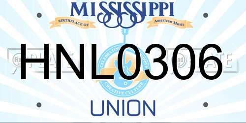 HNL0306 Mississippi License Plate