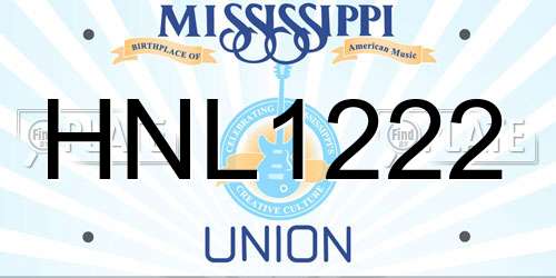 HNL1222 Mississippi License Plate