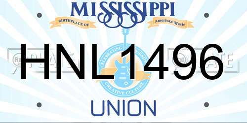 HNL1496 Mississippi License Plate