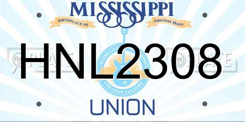 HNL2308 Mississippi License Plate