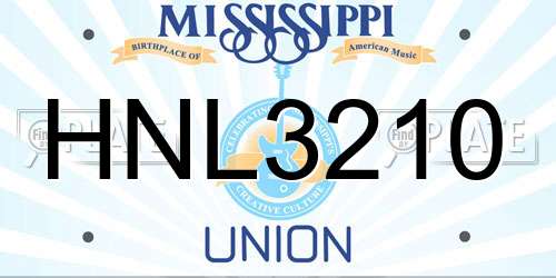 HNL3210 Mississippi License Plate