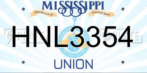 HNL3354 Mississippi License Plate
