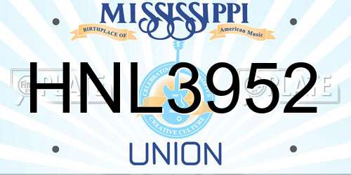 HNL3952 Mississippi License Plate