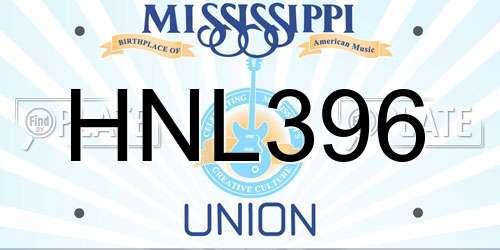 HNL396 Mississippi License Plate