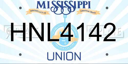 HNL4142 Mississippi License Plate