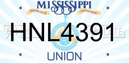 HNL4391 Mississippi License Plate