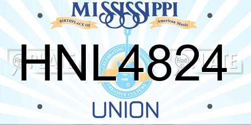 HNL4824 Mississippi License Plate