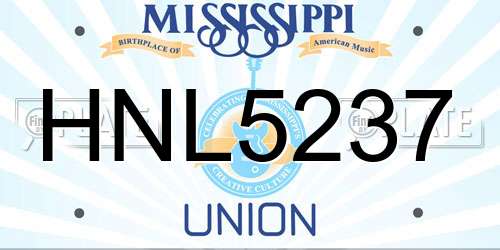 HNL5237 Mississippi License Plate