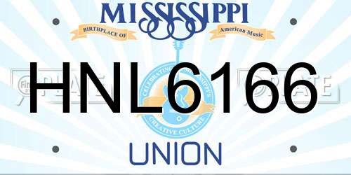 HNL6166 Mississippi License Plate