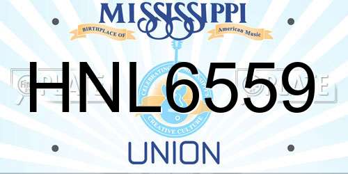 HNL6559 Mississippi License Plate