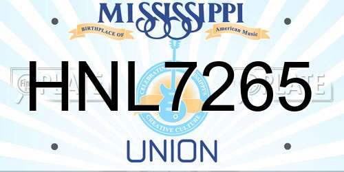 HNL7265 Mississippi License Plate